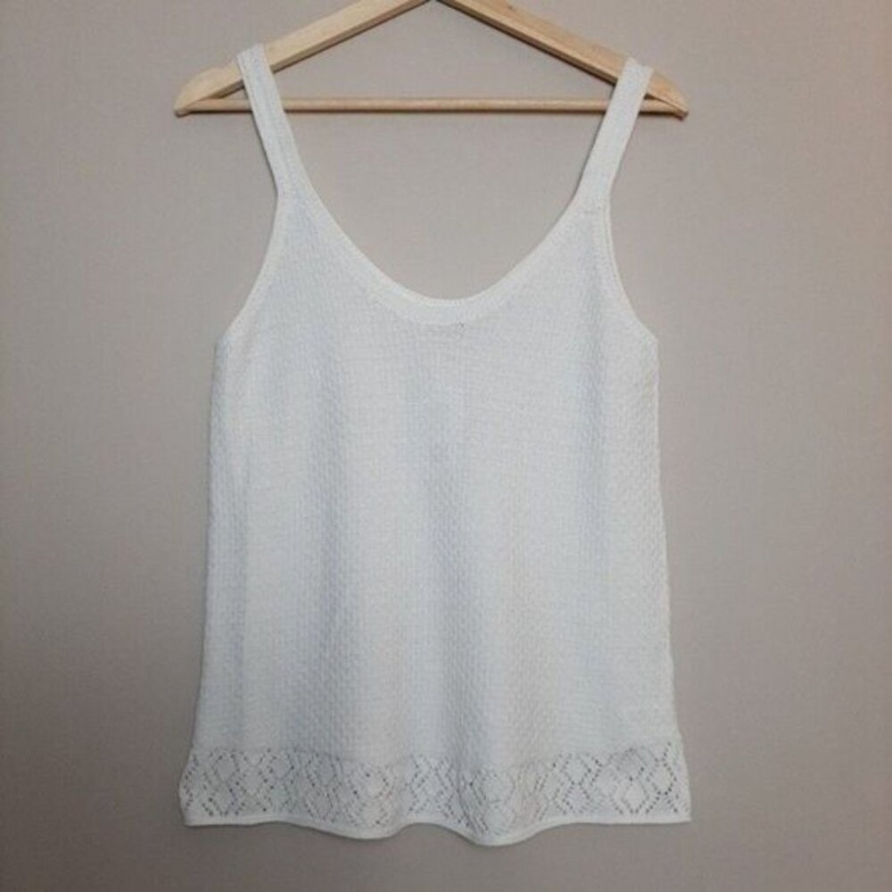 NWT KISMET Penny Knit Scoop Neck Light Knitted Tank Top White Sz S